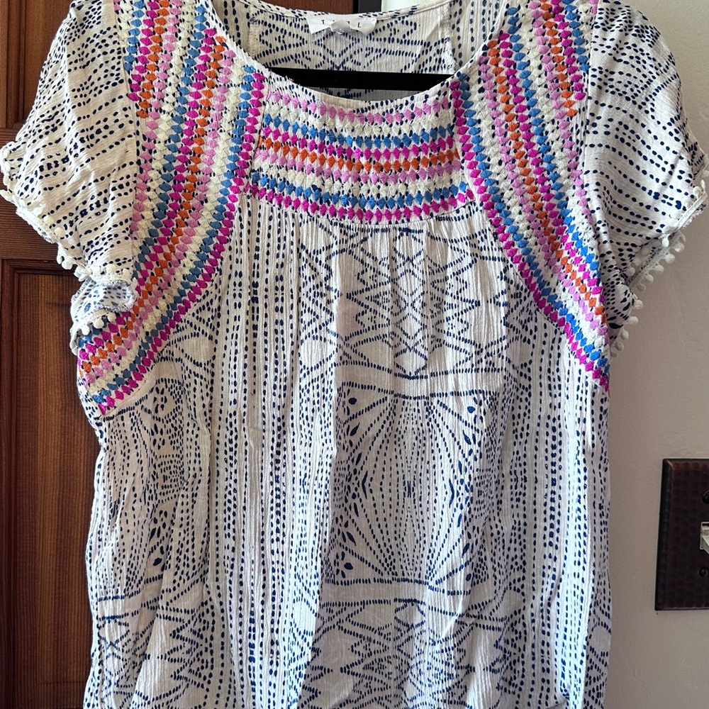 Multicolor Embroidered Women's Top
